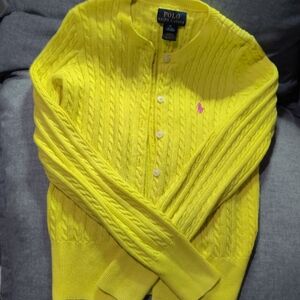 Polo by Ralph Lauren Men's Bright Yellow Cardigan